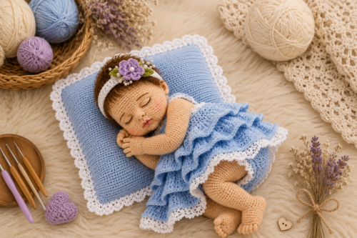 Sleeping Baby Girl Doll Pattern
