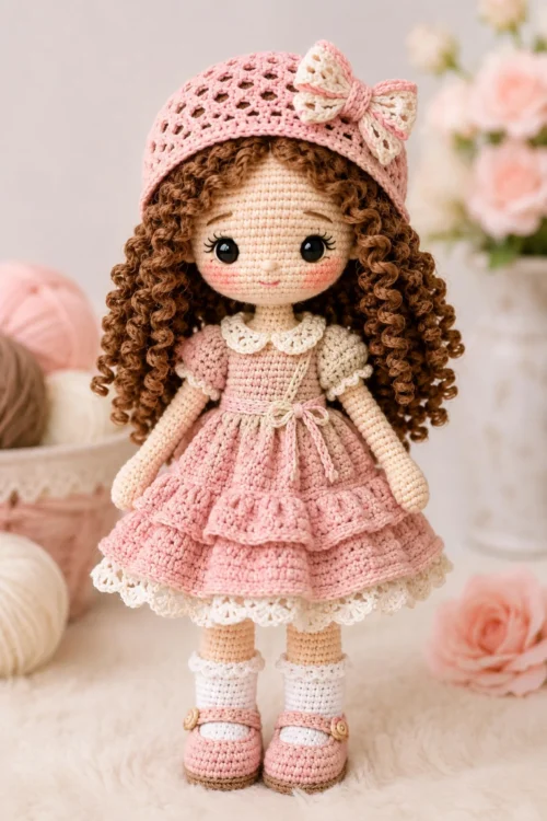 Ultimate Amigurumi Doll Masterclass Crochet Pattern PDF, 67 Page Beginner Friendly Doll Tutorial, Dress, Hat, Ringlet Hair